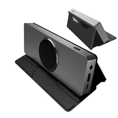 BC25-090 3 in 1 10000mAh Wireless Charging Storage Box with Tablet Stand and Pen Holder for Apple Pencil (2nd Generation)/iPad/Smartphone/Smart Watch - Black