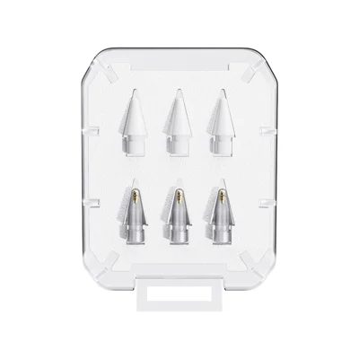 ESSAGER 3Pcs POM + 3Pcs PC Caneta Capacitiva Ponta de Reposição Lápis Dicas para Desenho Escrita Stylus Pontas Finas - Branco + Transparente