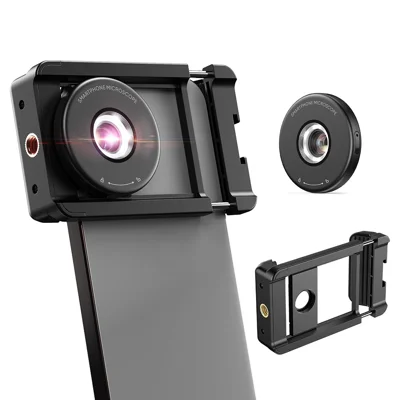 Microscope pour téléphone portable APEXEL MS009 avec éclairage LED et clip télescopique