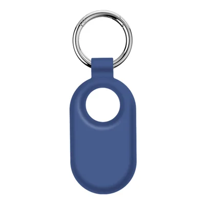 Чехол-держатель для Samsung Galaxy SmartTag 2, устойчивый к царапинам, защитный силиконовый чехол с карабином - темно-синий