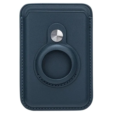 MRC054 Card Holder for AirTag Pocket Leather Magnetic Card Wallet - Blackish Green