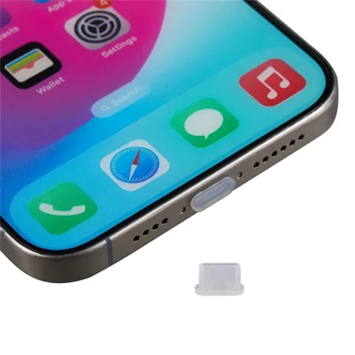 Silicone Type-C Charging Port Cover USB-C Dust Plug Cell Phone Power Port Protector - White