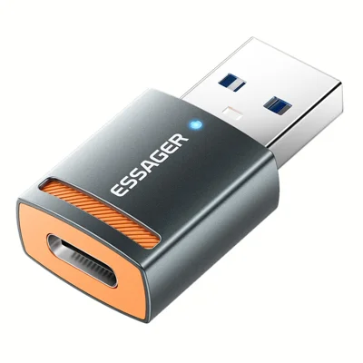 ESSAGER Type-C Female to USB Male Adapter Aluminum Alloy OTG Connector