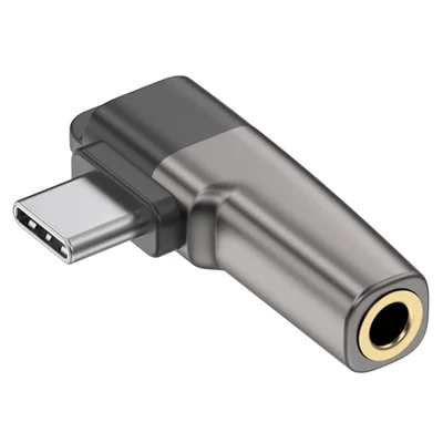 Type-C to 3.5mm Headphone Adapter Digital Audio Converter DAC Chip for Smartphones / Tablets - Light Grey
