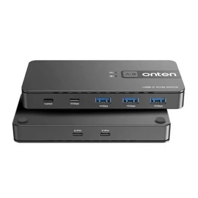 ONTEN KVM200 2 In 4 Out USB 3.2 Gen2 KVM Switcher Type C KVM Adapter Compatible with Mac OS Windows Linux