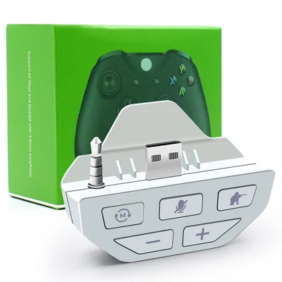 Adaptador de auriculares estéreo para Xbox One Controller Universal 3.5mm Audio Converter para control de audio de juegos - Blanco