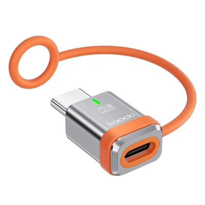TOOCKI PD 240 Вт быстрая зарядка USB-C адаптер 8K 80 Гбит/с высокоскоростной передачи данных конвертер с силиконовым шнурком - прямой / разъем USB-C мужской на женский