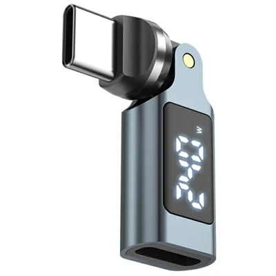 USB-C Male to Type-C Female Adapter PD240W Fast Charging 540 Degree Rotation OTG Digital Display 5A Converter