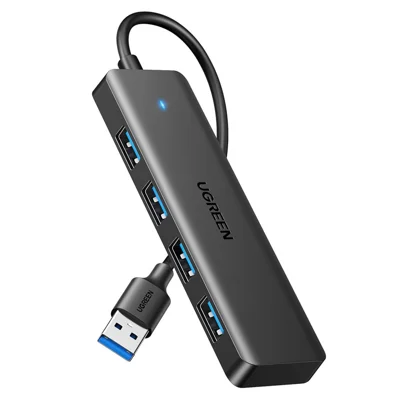 UGREEN 25851 15cm Cable 4-Port USB 3.0 Hub, 5Gbps USB-A to 4 USB-A, Driver-Free Plug and Play