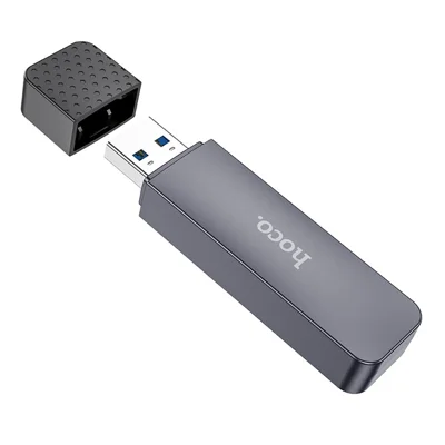 HOCO HB45 2-in-1 USB 2.0 to SD + TF Card Reader 480Mbps Speed Supports Up to 2TB Memory Cards for Phones, Cameras and Dash Cams - Tarnish