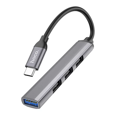 HOCO HB26 Type-C Maschio a 1 USB 3.0 + 3 USB 2.0 Hub USB a 4 porte, Supporto fino a 1TB, OTG per Telefoni / Tablet - Tarnish