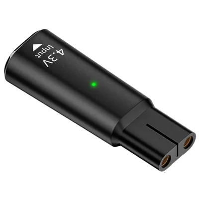 For Philips Shaver Hair Clipper Type-C to 4.3V Aluminum Alloy Charger Adapter - Black