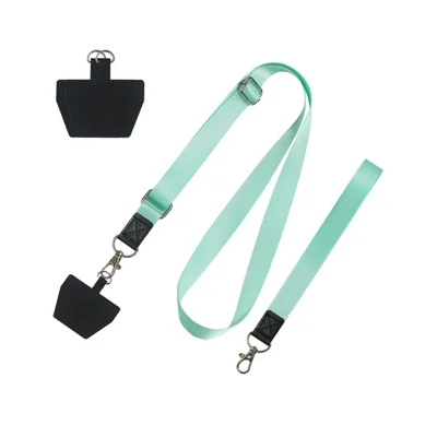 Adjustable Crossbody Phone Lanyard Neck Strap Wrist Strap Key Chain Holder with 2 Tether Tabs - Mint Green