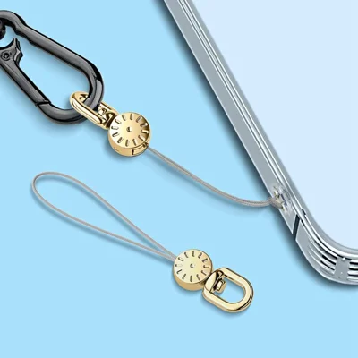 10Pcs / Pack Dial Decor Small Lanyard for Phone Case DIY Anti-Lost Rotating Strap Cell Phone Accessory - Gold