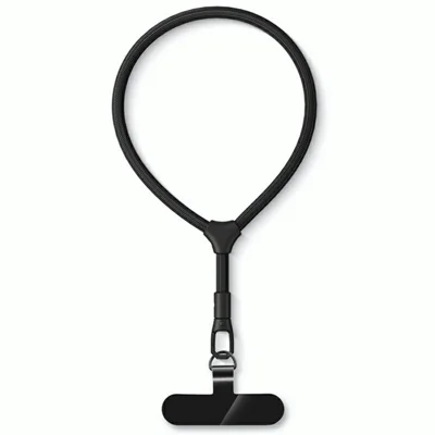 7 mm justerbar ring handledsrem av polyester med fästklister - Svart
