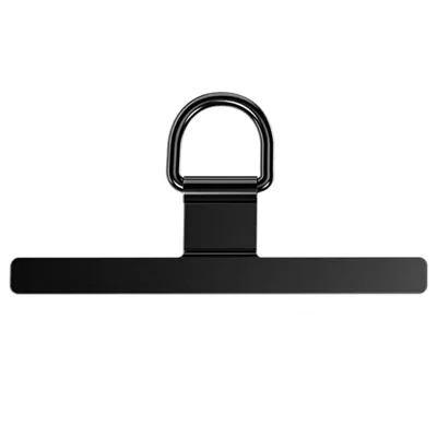 Metal Phone Tether Tab T-Shaped Sticky-Free Universal Phone Lanyard Patch - Black