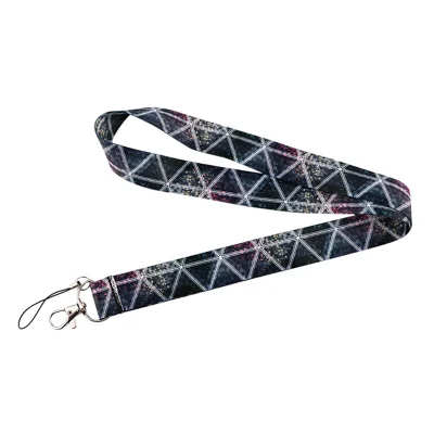 Geometry Triangle Pattern Phone Lanyard Universal Cell Phone Nylon Neck Strap ID Badge Holder Hanging Rope - AL330-2