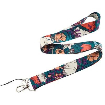 Chinese Rose Pattern Phone Lanyard Neck Strap for ID Card Holder Phone Keys Badge Holder - AL661-1