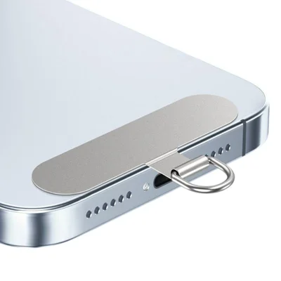 Stainless Steel Metal Phone Tether Tabs for Phone Cases, Lanyard Patch Ultra Thin Design - Steel Color