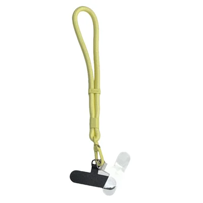 BUROM Phone Wrist Strap Foldable 15cm Adjustable Rotating Cellphone Lanyard Nylon Strap with Tether Tabs - Light Yellow