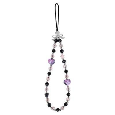 17cm Phone Chain Charm Strap Crystal Heart Star Beads Phone Lanyard Wrist Strap