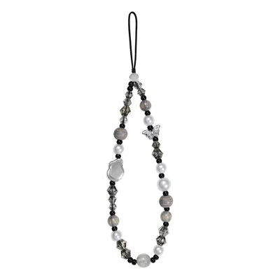 17cm Phone Chain Butterfly Pearl Beaded Lanyard Anti-Lost Phone Strap for Decorative Accessory