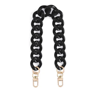 Sangle de chaîne acrylique de 46 cm, poignée amovible de remplacement pour sac à main, porte-clefs pour téléphone - Noir