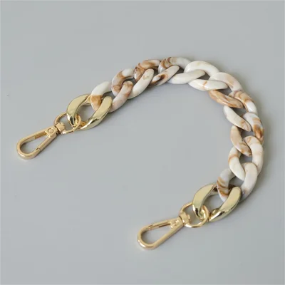 28cm Acrylic Cellphone Chain Strap Handbag DIY Chain Accessories Purse Clutches Handles - Beige
