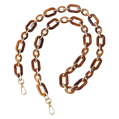 120cm Acrylic Oval Link Phone Lanyard Chain Crossbody Purse Shoulder Strap Bag DIY Chain Accessories - Amber