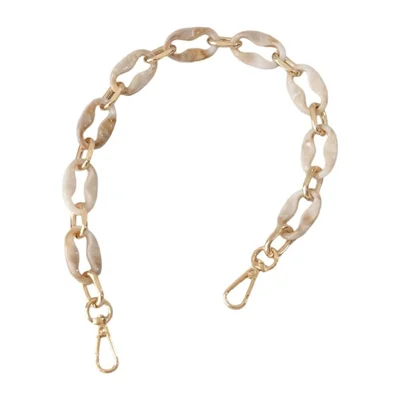 46cm Acrylic Chain Bag Strap Phone Charm Handbag Purse Clutches Handles with Detachable Spring Clips - Beige