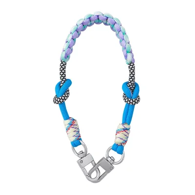 35.5cm Phone Lanyard Woven Rope with Knot Grip and Quick-Release Metal Clasps Wrist Strap for Phone - K68843 Blue Purple