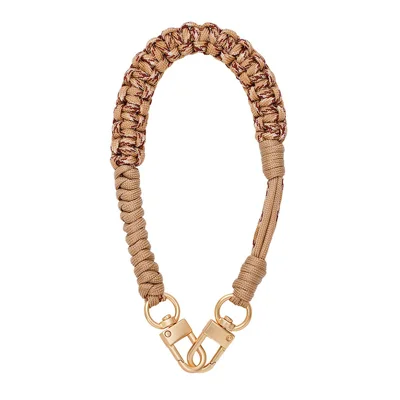 39.5cm Braided Lanyard Double Knot Anti-Theft Phone Wristlet Strap for Phone Camera Keys Bag - Coffee