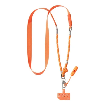 ROCK 120cm 2 in 1 Phone Lanyard with Mini Capsule Stand Adjustable Crossbody Phone Strap Wrist Strap - Orange