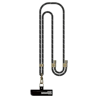 ROCK 160cm Adjustable Phone Lanyard Braided Nylon Anti-Theft Crossbody Phone Strap Cord with Tether Tab - Black