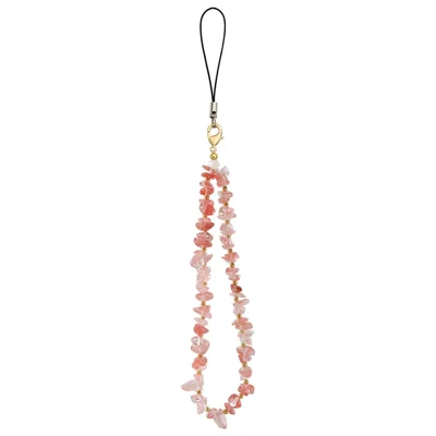 P68054 Colar de telefone de contas Cordão de telefone de pedra natural Corda de pulso anti-perdida - Cristal de melancia
