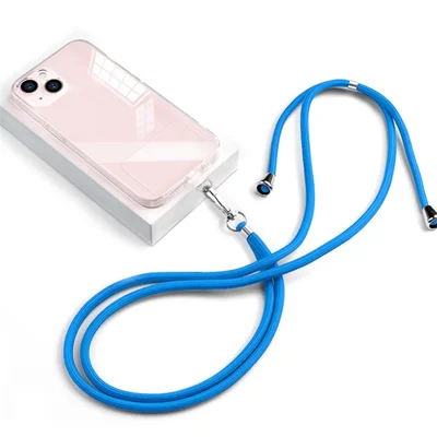 6 mm nylonlanyard för mobiltelefon, justerbara halsband med bricka - safirblå
