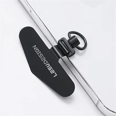LEEU DESIGN Ultra Slim Phone Tether Tabs for Phone Case Lanyard Anti-Lost Metal Safety Patch - Black