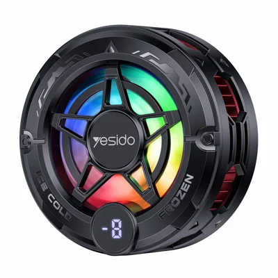 YESIDO C226 Semiconductor Cooling Phone Cooler Magnetic Ring Design RGB LED Temperature Display Gaming Radiator