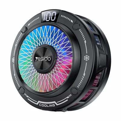 YESIDO C324 Magnetic Phone Cooler Semiconductor Radiator Digital Display RGB Gaming Cooling Fan