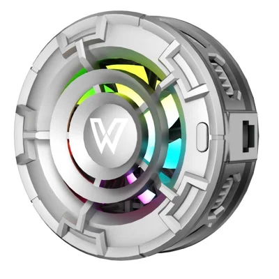 WLX-MB2 Magnetic Semiconductor Phone Cooler Fan Smart Temperature Control RGB Cooling Pad for Mobile Games - White