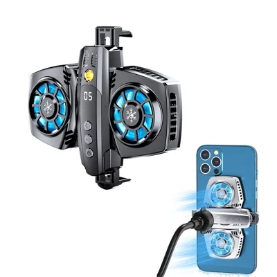 Radiatore per telefono cellulare K4 Ventola di raffreddamento dual-core Dissipazione del calore per streaming live e gaming sugli smartphone - Grigio scuro