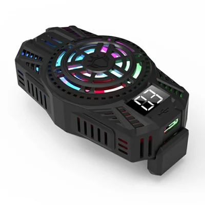 S06 Semiconductor Mobile Phone Radiator Colorful Light Smartphone Gaming Heat Dissipation Cooler - Black