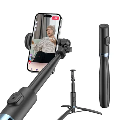 Mobile Phone Bluetooth-Compatible Selfie Stick for Live Streaming 8 Sections Extendable Tripod Stand