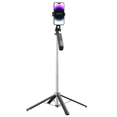 P18 Portable Travel Photography Live Streaming Selfie Stick Anti-Shake Gimbal 4-Leg Bracket - Black