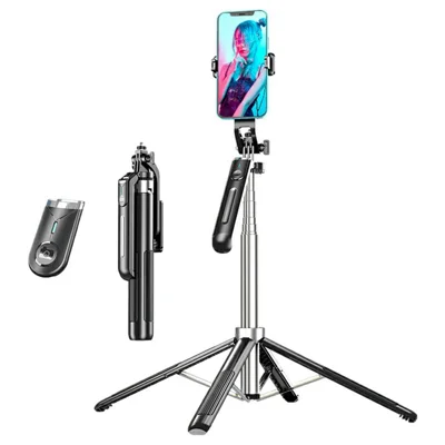 P190 Live Streaming Phone Selfie Stick Bluetooth-Compatible Extendable Floor Stand Four-Leg Bracket