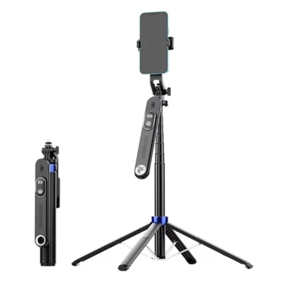P515 V1 Single Fill Light Extendable Phone Selfie Stick Bluetooth-Compatible Shutter Photography Stand