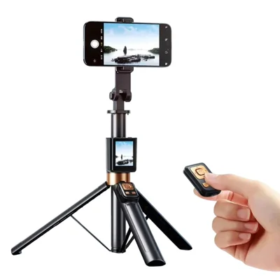 RK-X40C Smartphone Vlog Shooting Tripod Extendable Selfie Stick with Screen Mirroring Device Bluetooth-Compatible Remote Control