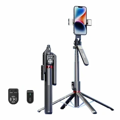 P325 Dual V2 Fill Light Bluetooth-Compatible Selfie Stick Dual Remote Control Phone Anti-Shake Gimbal Handle Stand