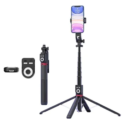 P225TK Portable Travel Phone Selfie Stick Extended Aluminum Alloy Stand with TikTok Remote Control