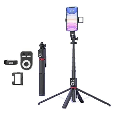 P225TK Single V1 Fill Light Portable Phone Selfie Stick Extended Aluminum Alloy Stand with TikTok Remote Control